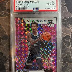 2019-20 Panini Mosaic Ja Morant NBA Debut RC Rookie Prizm Card #274 PSA 9 MINT